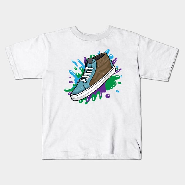 Corduroy Light Brown Sneaker Kids T-Shirt by milatees